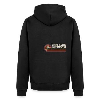 Spurensicherung - Kripo Polizei Kriminaltechnik - Unisex Premium Bio Zip Hoodie - Schwarz - Hinten - Nico (187cm)