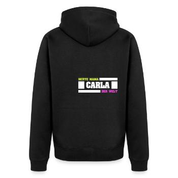 Carla as Mother - Unisex Premium Organic Zip Hoodie - black - Back - Nico (187cm)