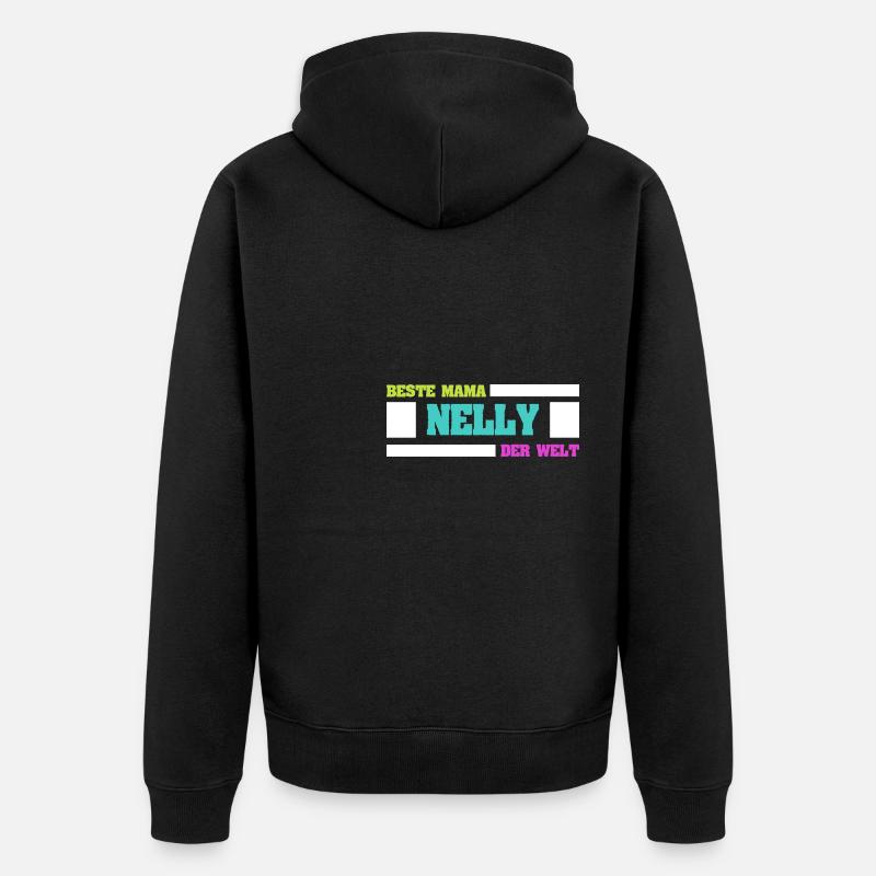 Nelly als Mutter - Unisex Premium Bio Zip Hoodie - Schwarz