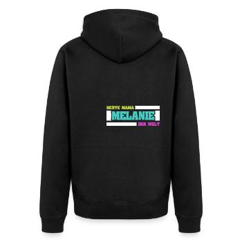Gift for Melanie - Unisex Premium Organic Zip Hoodie - black - Back - Nico (187cm)