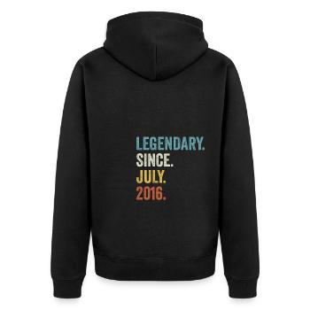 6 Years Old Legendary Since July 2016 6th Birthday - Unisex Premium Organic Zip Hoodie - black - Back - Nico (187cm)