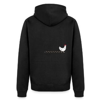 Chicken Rooster Farm Animal Waddling Chicken - Unisex Premium Organic Zip Hoodie - black - Back - Nico (187cm)