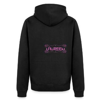 Nom Laureen - Veste à capuche bio Premium Unisexe - noir - Dos - Nico (187cm)
