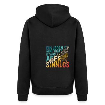 Tuba Konzert Orchester Tubaspieler Spruch Geschenk - Unisex Premium Bio Zip Hoodie - Schwarz - Hinten - Nico (187cm)
