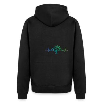 Rettet Korallenriffe, Natur, Meer, Schnorcheln - Unisex Premium Bio Zip Hoodie - Schwarz - Hinten - Nico (187cm)
