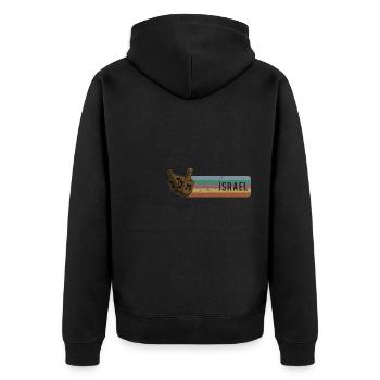 Dreidel Tradition Israel Chanukka Judentum - Unisex Premium Bio Zip Hoodie - Schwarz - Hinten - Nico (187cm)