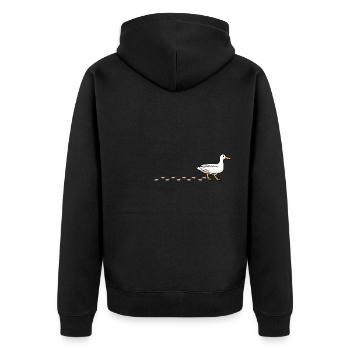 Cute Waddling Duck Footprint Paws Nature - Unisex Premium Organic Zip Hoodie - black - Back - Nico (187cm)