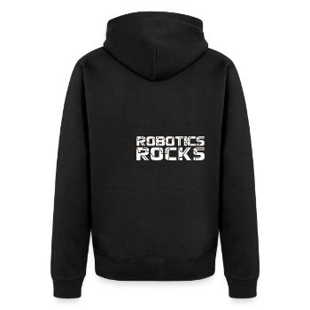 Build Robot Droid Builder Funny Cool Robotics Rock - Unisex Premium Organic Zip Hoodie - black - Back - Nico (187cm)