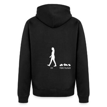 Ich Meine Follower Kaninchen Hasen Häschen Hase - Unisex Premium Bio Zip Hoodie - Schwarz - Hinten - Nico (187cm)