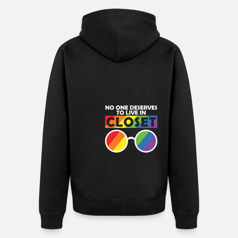 LBGT Drapeau Gay Pride Humain - Veste à capuche bio Premium Unisexe - noir