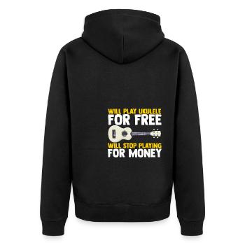 Ukulele Gitarre Musik Musiker Gitarrist Geschenk f - Unisex Premium Bio Zip Hoodie - Schwarz - Hinten - Nico (187cm)