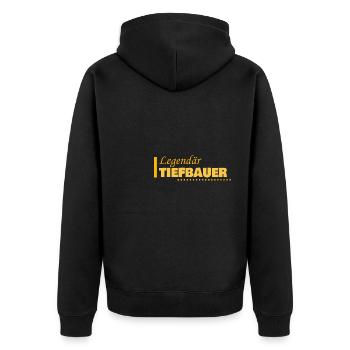 Beruf Tiefbauer - Unisex Premium Bio Zip Hoodie - Schwarz - Hinten - Nico (187cm)