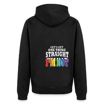 LBGT Flag Gay Pride Human - Unisex Premium Organic Zip Hoodie - black - Back - Nico (187cm)