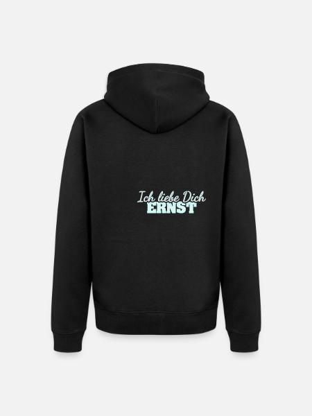 Liebe Ernst - Unisex Premium Bio Zip Hoodie - Schwarz