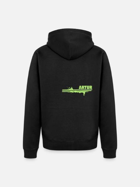 Gift for Artur - Unisex Premium Organic Zip Hoodie - black