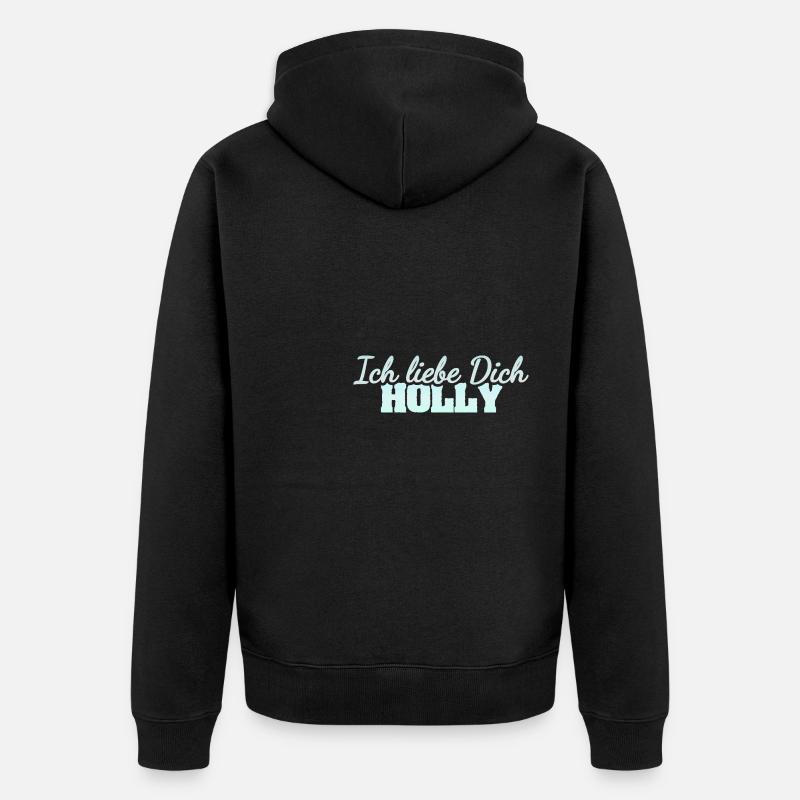 Holly - Unisex Premium Bio Zip Hoodie - Schwarz