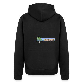 Geschenk für Havanna - Unisex Premium Bio Zip Hoodie - Schwarz - Hinten - Nico (187cm)