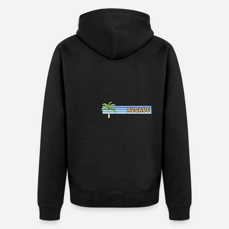 Algave als Urlaub - Unisex Premium Bio Zip Hoodie - Schwarz