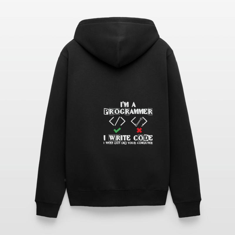 Je suis programmeur j’écris du code Lover Coding Veste à capuche bio Premium Unisexe