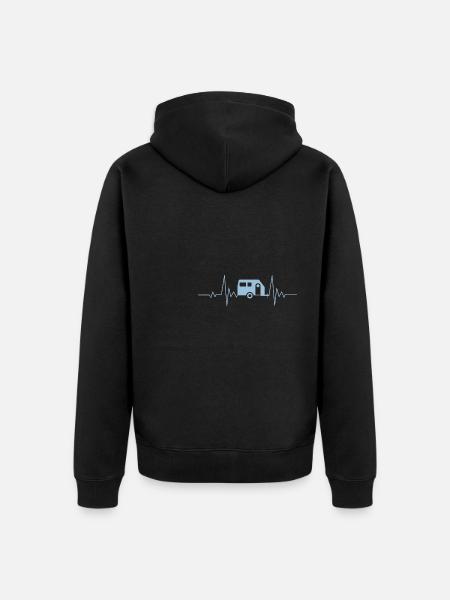 Heart beat Ambulance - Unisex Premium Organic Zip Hoodie - black