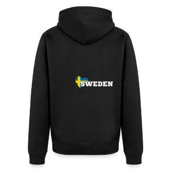 Schweden Wikinger Sverige Skandinavien Volk - Unisex Premium Bio Zip Hoodie - Schwarz - Hinten - Nico (187cm)