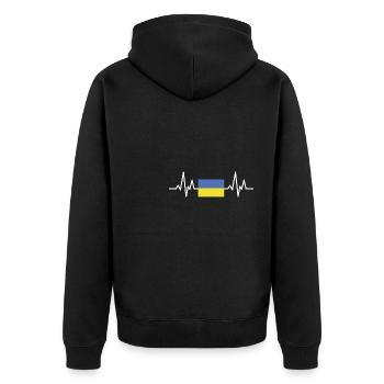 Mon cœur bat pour l'Ukraine - Veste à capuche bio Premium Unisexe - noir - Dos - Nico (187cm)