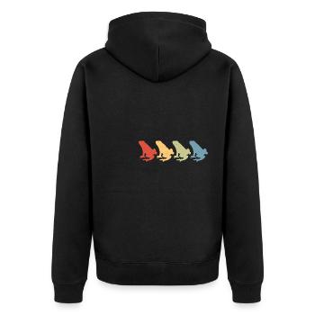 Frog Owner Retro Herpetologist Amphibian Vintage - Unisex Premium Organic Zip Hoodie - black - Back - Nico (187cm)