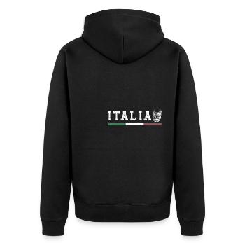 Wolf Statue Rom Antik Mythologit Italien Roma - Unisex Premium Bio Zip Hoodie - Schwarz - Hinten - Nico (187cm)