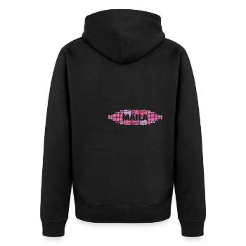 Mutter für Maila Mutti Mama - Unisex Premium Bio Zip Hoodie - Schwarz - Hinten - Nico (187cm)