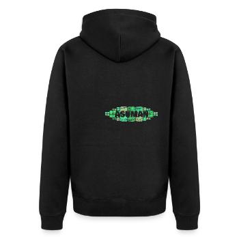 Mutti Asuman - Unisex Premium Bio Zip Hoodie - Schwarz - Hinten - Nico (187cm)
