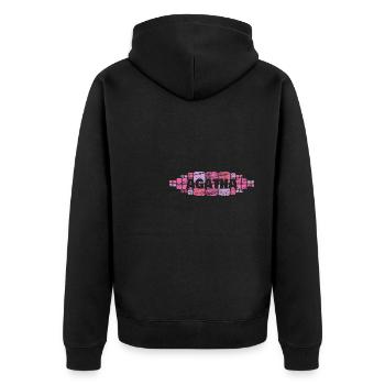 Mutti Agatha - Unisex Premium Bio Zip Hoodie - Schwarz - Hinten - Nico (187cm)