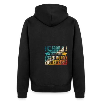 Gott Schuf Alle Menschen Gleich Steuerberater Gesc - Unisex Premium Bio Zip Hoodie - Schwarz - Hinten - Nico (187cm)