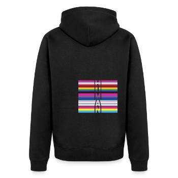 LBGT Flag Gay Pride Human - Unisex Premium Organic Zip Hoodie - black - Back - Nico (187cm)