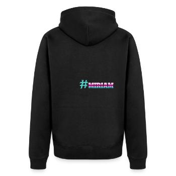 Miriam - Unisex Premium Organic Zip Hoodie - black - Back - Nico (187cm)