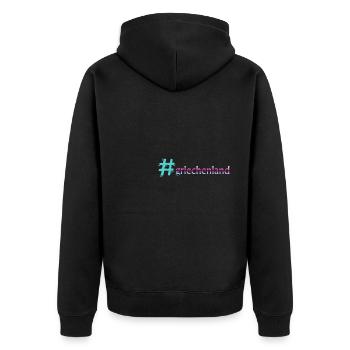 griechenland - Unisex Premium Bio Zip Hoodie - Schwarz - Hinten - Nico (187cm)