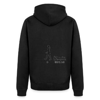 Ich & Meine Follower Kleine Hunde Hündchen - Unisex Premium Bio Zip Hoodie - Schwarz - Hinten - Nico (187cm)