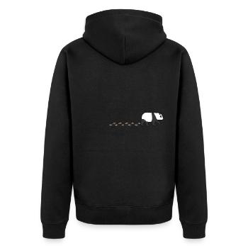 Cute Panda Bear Waddling Footprint Paw - Unisex Premium Organic Zip Hoodie - black - Back - Nico (187cm)