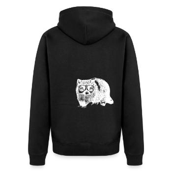 Waschbär Tierliebhaber Naturfans Sonnenbrille Tier - Unisex Premium Bio Zip Hoodie - Schwarz - Hinten - Nico (187cm)
