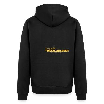 Metal Sculptors - Unisex Premium Organic Zip Hoodie - black - Back - Nico (187cm)