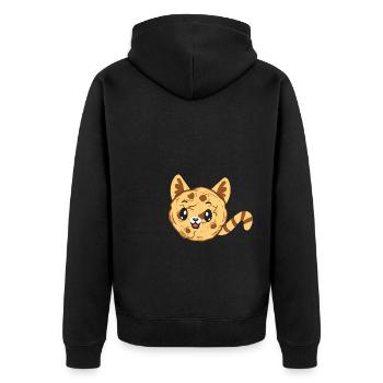 Cat Cookie Funny Animal Puns - Veste à capuche bio Premium Unisexe - noir - Dos - Nico (187cm)