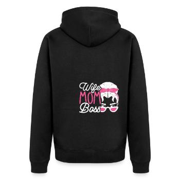 Mother's Day Best Mom Wife Gift Favorite Mom - Unisex Premium Organic Zip Hoodie - black - Back - Nico (187cm)