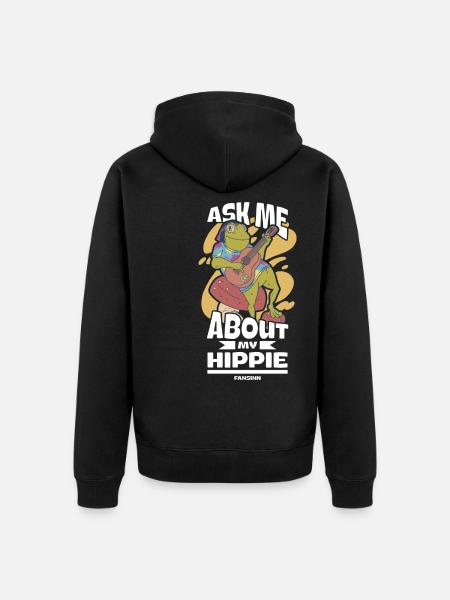 Hippe Frosch Geschenk Geschenkidee - Unisex Premium Bio Zip Hoodie - Schwarz