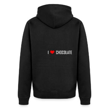 J’aime le chocolat - Veste à capuche bio Premium Unisexe - noir - Dos - Nico (187cm)