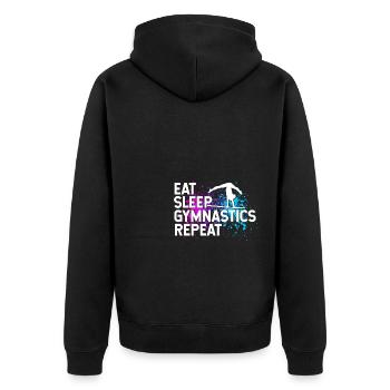 Turnen Turntrainer Gymnsatik Sportverein Sport Han - Unisex Premium Bio Zip Hoodie - Schwarz - Hinten - Nico (187cm)