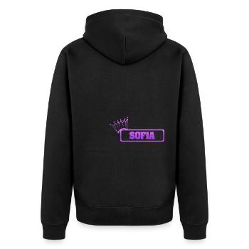 Gift for Sofia - Unisex Premium Organic Zip Hoodie - black - Back - Nico (187cm)