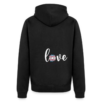 LBGT Flag Gay Pride Human Vintage Rainbow - Unisex Premium Organic Zip Hoodie - black - Back - Nico (187cm)