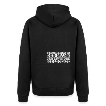 Steuerberater Mann Mythos Legende Steuerberater Ge - Unisex Premium Bio Zip Hoodie - Schwarz - Hinten - Nico (187cm)