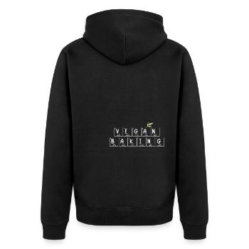 Vegan Baking - Periodensystem - Unisex Premium Bio Zip Hoodie - Schwarz - Hinten - Nico (187cm)