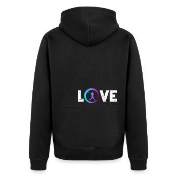 Sporty Hobby Leidenschaft Baseball - Unisex Premium Bio Zip Hoodie - Schwarz - Hinten - Nico (187cm)