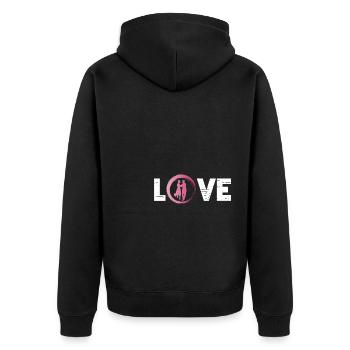 Sporty Hobby Leidenschaft Tanzen - Unisex Premium Bio Zip Hoodie - Schwarz - Hinten - Nico (187cm)